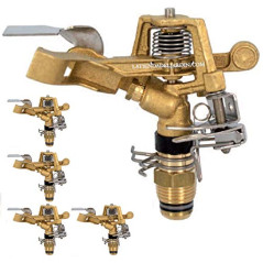 Irrigatore agricolo regolabile da 1/2'' a 24º | Confezione da 5 irrigatori con gittata da 9 a 14 m | Irrigatore da giardino sett