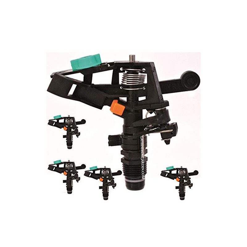 Adjustable 1/2" Agricultural Irrigation Sprinkler | Pack of 5 Sprinklers with a Range of 10 to 13 m | Sectoral Garden Sprinkler