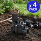 Lot de 4 Electrovanne d'arrosage Rain Bird 100DV, 9V 1'', pour les programmeurs à piles