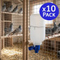 Set di 10 Bevitore per Piccioni in Plastica Bianca da 2 litri