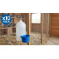 Lot de 10 Abreuvoir pour pigeons en plastique blanc 2 litres