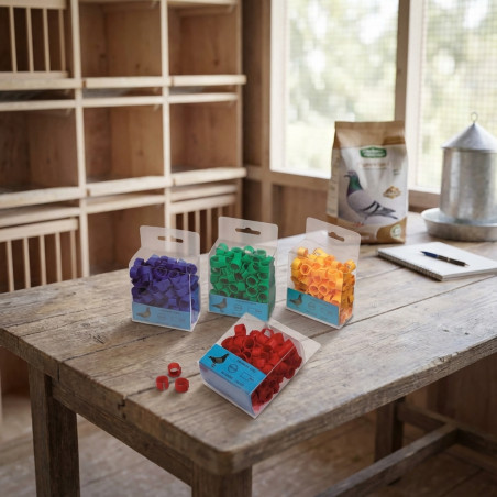 Pack 100 Anillas plásticas 8mm para palomas | Identificación práctica y duradera