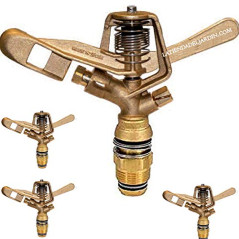 Arroseur agricole circulaire en laiton, filetage mâle 3/4'' | Lot de 4 arroseurs, portée de 13 à 18 m | Arroseur de jardin à 360