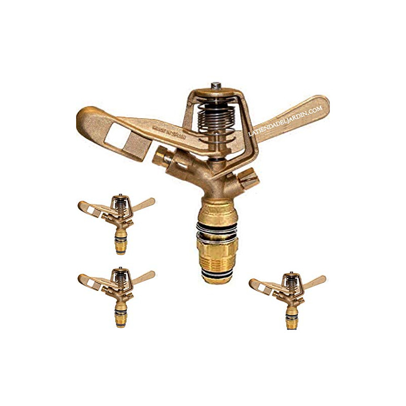 Circular Brass Agricultural Irrigation Sprinkler 3/4'' Male | Pack of 4 Sprinklers with a Range of 13 to 18 m | 360º Garden Spri Circular Brass Agricultural Irrigation Sprinkler 3/4'' Male | Pack of 4 Sprinklers with a Range of 13 to 18 m | 360º Garden Spri