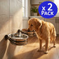 Pack 2 Comedero y Bebedero para Perros de acero inoxidable 1,75 litros | Comedero doble Perro | Resistente y duradero