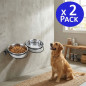 Pacote com 2 tigelas de aço inoxidável de 1,75 litro para comida e água para cães | Forte e durável Pacote com 2 tigelas de aço inoxidável de 1,75 litro para comida e água para cães | Forte e durável