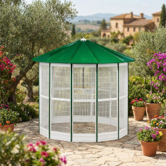 Professional 12-Sided Aviary 232x255 cm | Large Bird Cage | Aviary for Parrot, Canary, Cockatiel, Macaw, and Other Birds