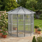 Volière galvanisée à 12 côtés 232x255 cm | Grande cage à oiseaux | Volière pour perroquets, canaris, calopsittes, aras et autr