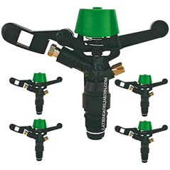 3/4"-Rundregner für die landwirtschaftliche Bewässerung mit Frostschutz und Messingdüse | 5er-Pack (13–18 m) | 360°-Gartenregner