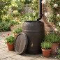400 Liter Water Tank | Polyethylene Barrel with Wood Imitation Finish 78x105 cm | Rainwater Collection Tank for Garden 400 Liter Water Tank | Polyethylene Barrel with Wood Imitation Finish 78x105 cm | Rainwater Collection Tank for Garden