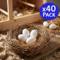 Ovos Falsos | Pacote com 40 Ovos de Plástico para Pássaros | Ideal para Criação e Alojamento de Aves | Ovos Simulados para Auxil Ovos Falsos | Pacote com 40 Ovos de Plástico para Pássaros | Ideal para Criação e Alojamento de Aves | Ovos Simulados para Auxil