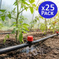 Pacote com 25 Gotejadores Ajustáveis para Irrigação de 0 a 70 Litros | Gotejador Vermelho Ajustável | Gotejadores para Irrigação