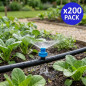 Pack 200 Microaspersores de riego 90º | Alcance 1 a 1,5 metros para riego agrícola y jardinería