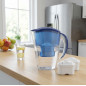 Carafe Filtrante purificateur d'eau de 2 litres + 3 cartouches filtre eau robinet. Réduit PFAS, calcaire, chlore, impuretés..