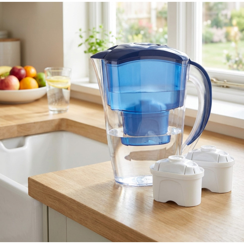 Brita Flow réservoir de filtration d'eau avec robinet 8,2 l, bleu - Crema