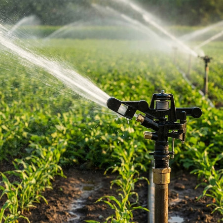 Irrigatore per irrigazione agricola regolabile da 3/4" | Confezione da 5 irrigatori con una gittata da 12 a 19 m | Irrigatore da