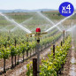 Brass Anti-Frost Agricultural Irrigation Sprinkler | Pack of 4 Circular Irrigation Sprinklers 3/4", 10 to 13.5 m | Agricultural