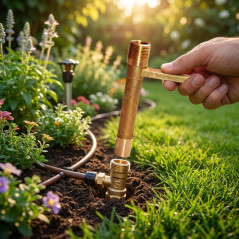 Clé à robinet à raccord rapide en laiton 3/4" | Raccord fileté pour sortie d'irrigation | Clé d'ouverture de vanne d'hydrant