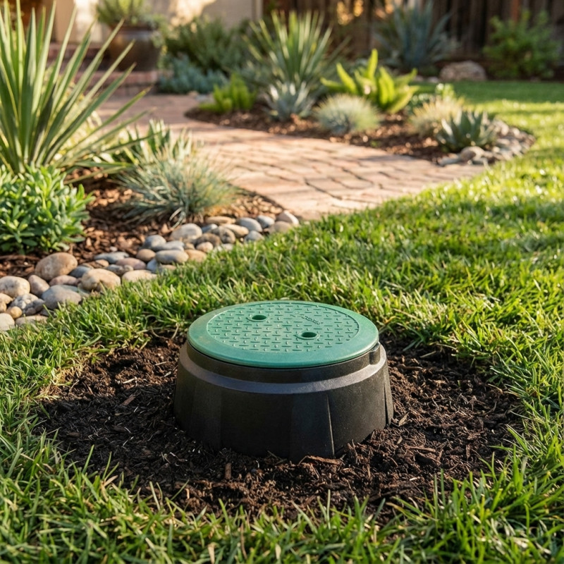 Irrigation Riser Box Garden Irrigation Box 24x33x26 cm | Circular Irrigation Box