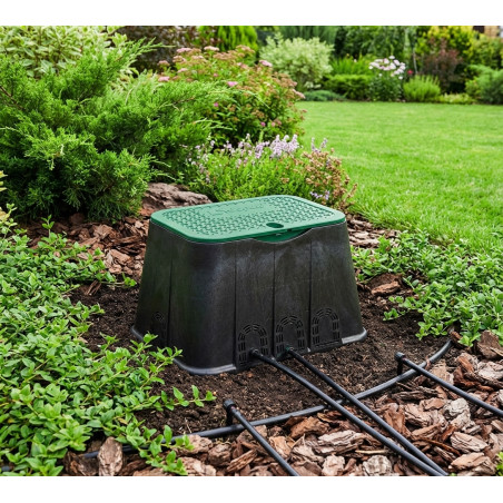 Scatola per valvole di irrigazione da giardino 48x35x31 cm | Scatola per valvole di irrigazione rettangolare per elettrovalvole