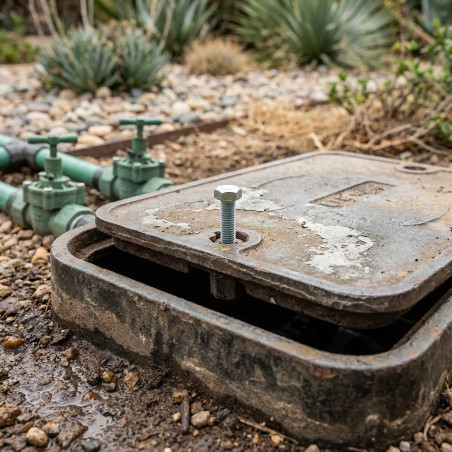 Anti-vandalism screw rectangular manholes