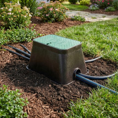 Ventilkasten für Gartenbewässerung 51 x 37 x 30 cm | Rechteckiger Ventilkasten für Magnetventile | Ventilkasten für Gartenbewäss
