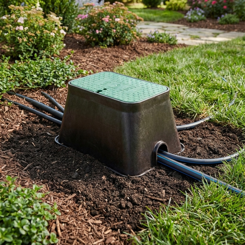 Irrigation Riser Box Garden Irrigation Box 51x37x30 cm | Rectangular Irrigation Box