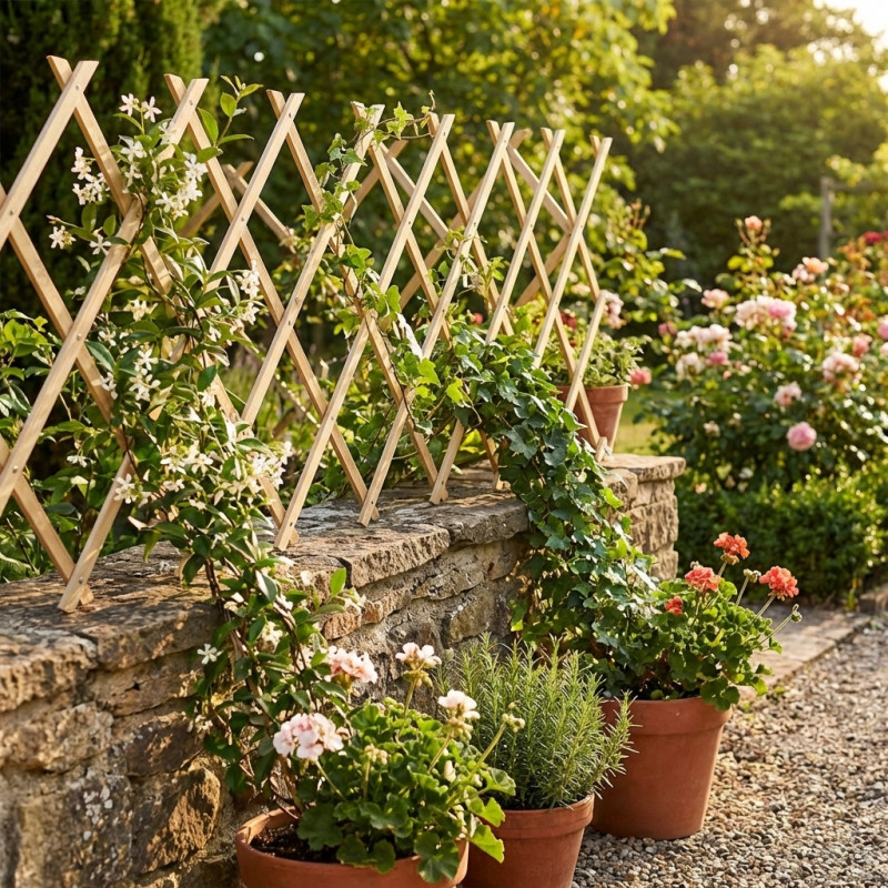 Wooden lattice for garden, to hold climbing plants