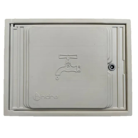 Sportello per contatore dell'acqua in polipropilene grigio 35x45 cm | Coperchio con telaio per montaggio a filo