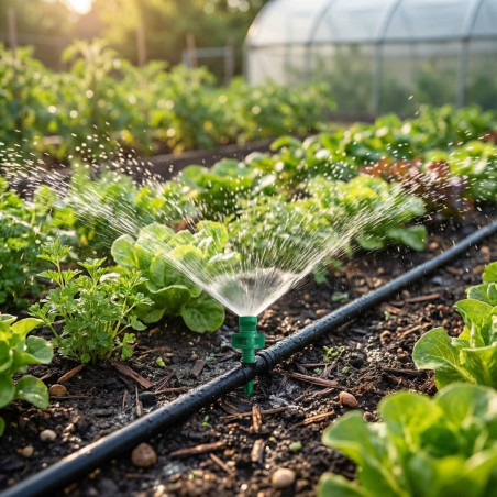 Pack 50 Microaspersores de riego 180º | Alcance 1 a 1,5 metros para riego agrícola y jardinería