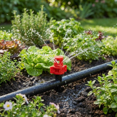 Set di 50 Micro Irrigatore a 360º - Ugelli di spruzzatura a 360º per idroponica, rifrazione, mini irrigatore d'acqua 1 a 1,5 m