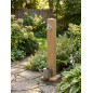 Fonte decorativa para jardim, com aparência de madeira natural + torneira, 100 cm de altura | Elemento aquático rústico para dec