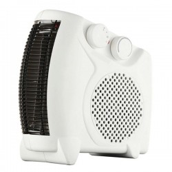 Calefactor Eléctrico con Dos niveles de Calor y modo Ventilador de Aire Frío, 1000W-2000W, ET-TV05 Blanco