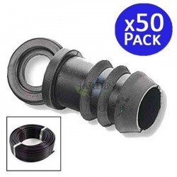 Pack 50 Tapón Riego por Goteo 16mm | Tapón tuberia 16 mm | Tapon Goteo para Manguera de Riego 16mm negro