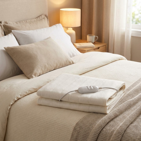 Electric Blanket for Bed | Large Electric Thermal Blanket 150x80 cm | 2 Heat Levels | Bed Warmer | Underbed Heating