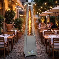 Chauffage d'exterieur, Poêle à gaz pyramide champignon extérieur 12 kW champignon totem extérieur