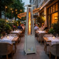 Aquecedor externo piramidal para restaurantes e terraços, aço inoxidável, tubo de quartzo, ignição eletrônica, 220 cm