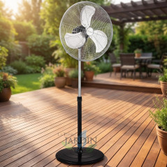 Ventilateur sur pied industriel Thulos 51 cm 160 W avec 3 vitesses et hauteur réglable | Ventilateur oscillant à 3 pales pour la