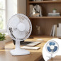 Ventilateur de bureau 6'' avec clip, 2 vitesses, blanc