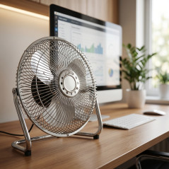 Ventilateur de sol métallique 9'' 23 cm, 38 W, 3 niveaux de ventilation, intérieur et extérieur, ventilateur puissant