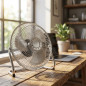 Ventilador de Suelo 23cm 38W 3 Velocidades Thulos | Ventilador de Alta Velocidad Reclinable | Ventilador de metal