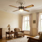 Thulos Classic Ceiling Fan 132cm 45W 3 Speeds | 4 Blade Fan with Light for Home