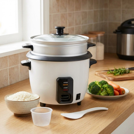 Panela elétrica de arroz de 500 W e 1,5 litro, para 5 a 6 porções - Capacidade ideal para famílias e reuniões
