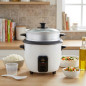 Cuiseur à riz électrique 500W 1,5 litres, 5 à 6 portions. Mijoteuse idéal aussi pour légumes/ poisson, Bol antiadhésif