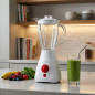 Liquidificador de 550 W, 1,5 litros, 4 velocidades e jarra de vidro - Ideal para smoothies e bebidas geladas.