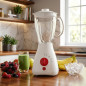 Liquidificador de 550 W, 1,5 litros, 4 velocidades e jarra de vidro - Ideal para smoothies e bebidas geladas.