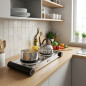 Electric cooker 2 stainless steel burners 50x29 cm