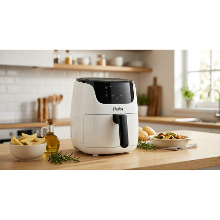 Friteuse sans huile Thulos TH-FR1230BK, Capacité 2 litres, 1230W, blanc