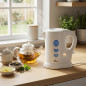 Elektrischer Wasserkocher (1 Liter) | Kleiner Wasserkocher (900 W) | Tragbare elektrische Teekanne für Aufgüsse oder Tee
