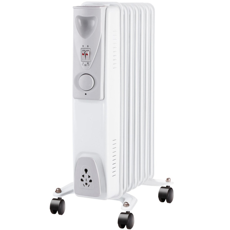Radiatore a olio Thulos a basso consumo energetico da 1500 W | Radiatore a olio elettrico a 7 elementi | Riscaldatore elettrico